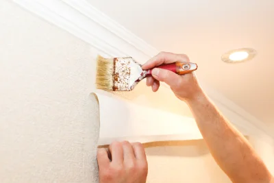 Pose de papier peint à la Sauzière-Saint-Jean — revêtements muraux et toiles de verre